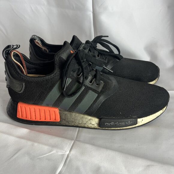 Adidas Men's NMD R1 Iridescent FW0185 Running Shoes Black Solar Orange SZ 9 - Picture 4 of 10